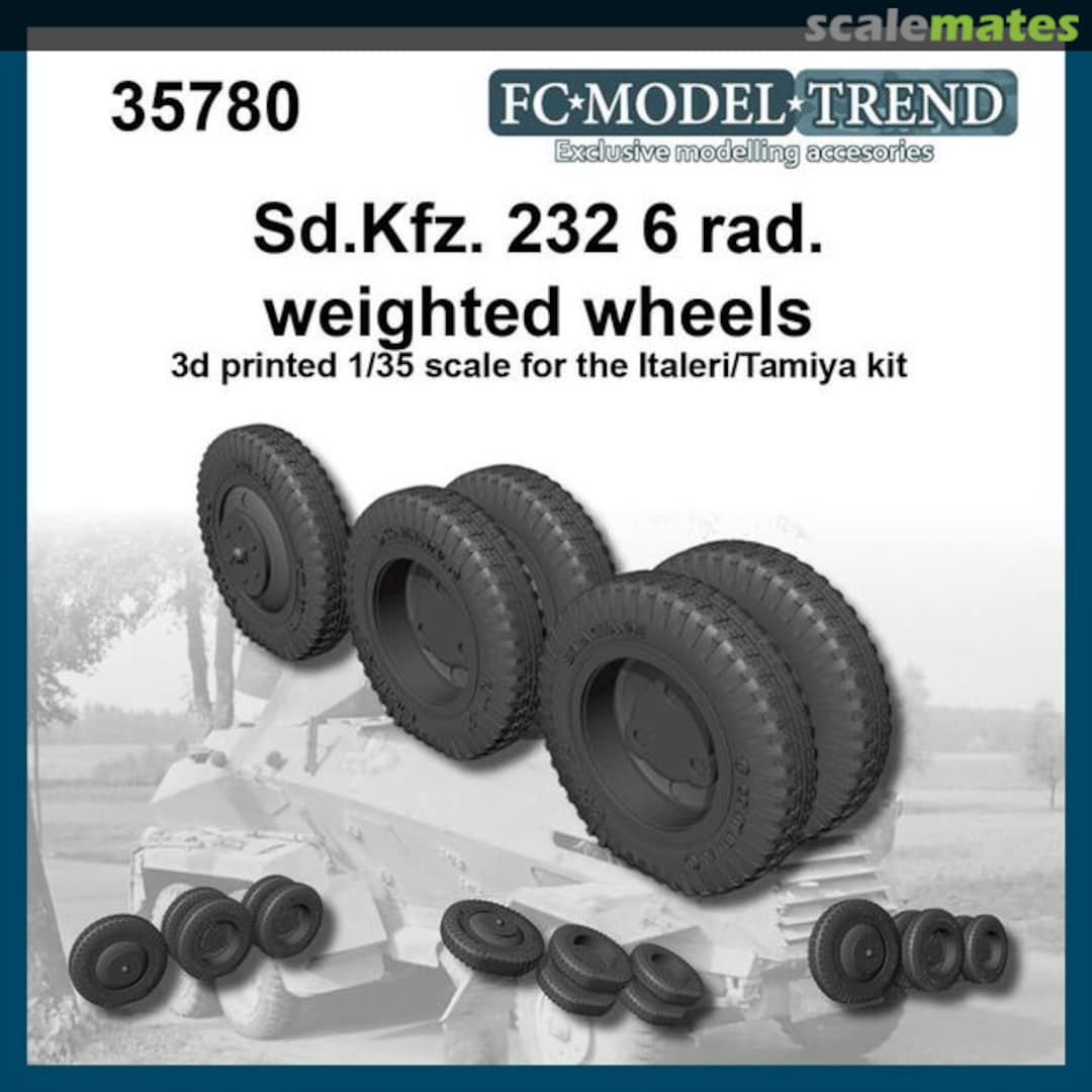 Boxart Sd.kfz. 232 6 rad, weighted wheels 35780 FC Model Trend