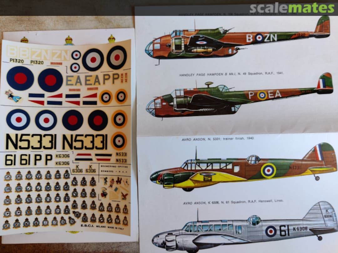 Boxart Handley Page Hampden / Avro Anson 61 ESCI