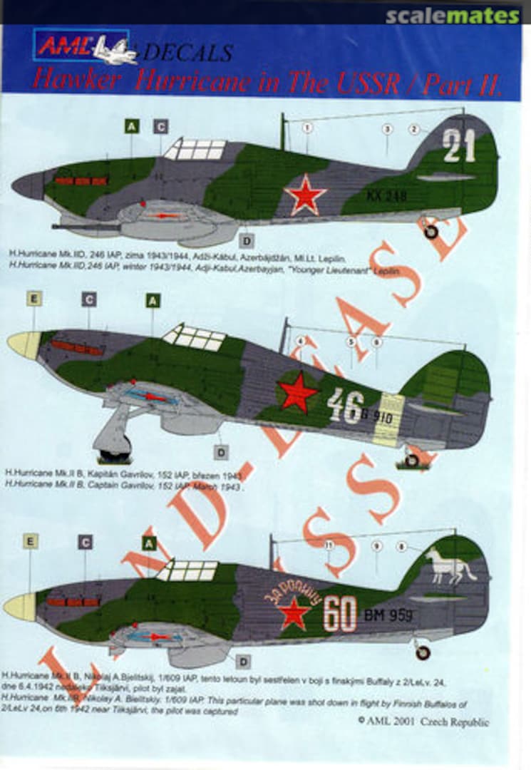 Boxart Hawker Hurricane in the USSR - Part II AMLD48006 AML