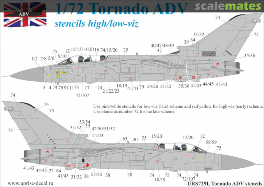 Boxart Tornado ADV (F.3) low/high-viz stencils URS729L UpRise Decal Serbia