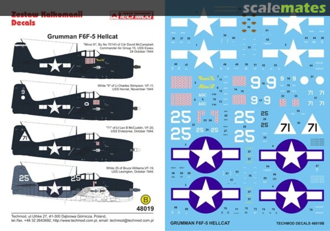 Boxart Grumman F6F-5 Hellcat 48019 Techmod