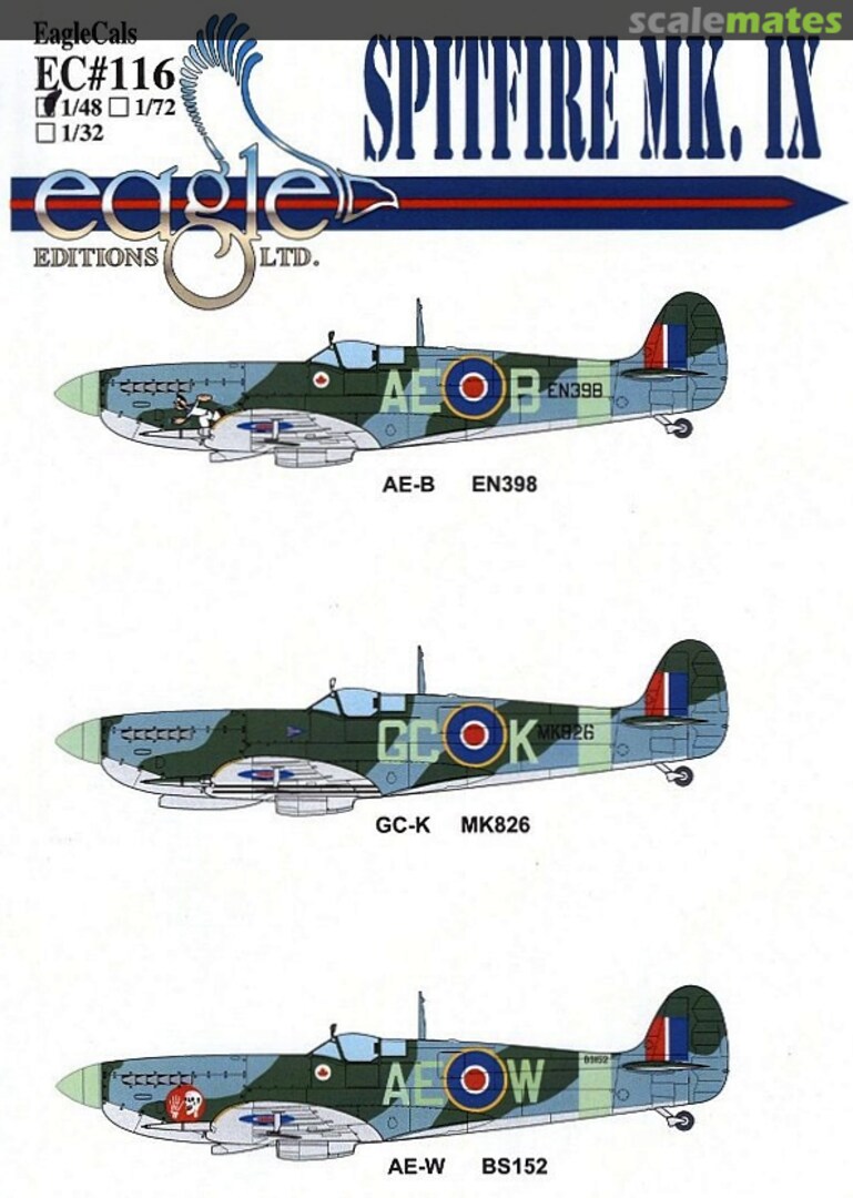 Boxart Spitfire Mk.IX EagleCals EC48-116 Eagle Editions