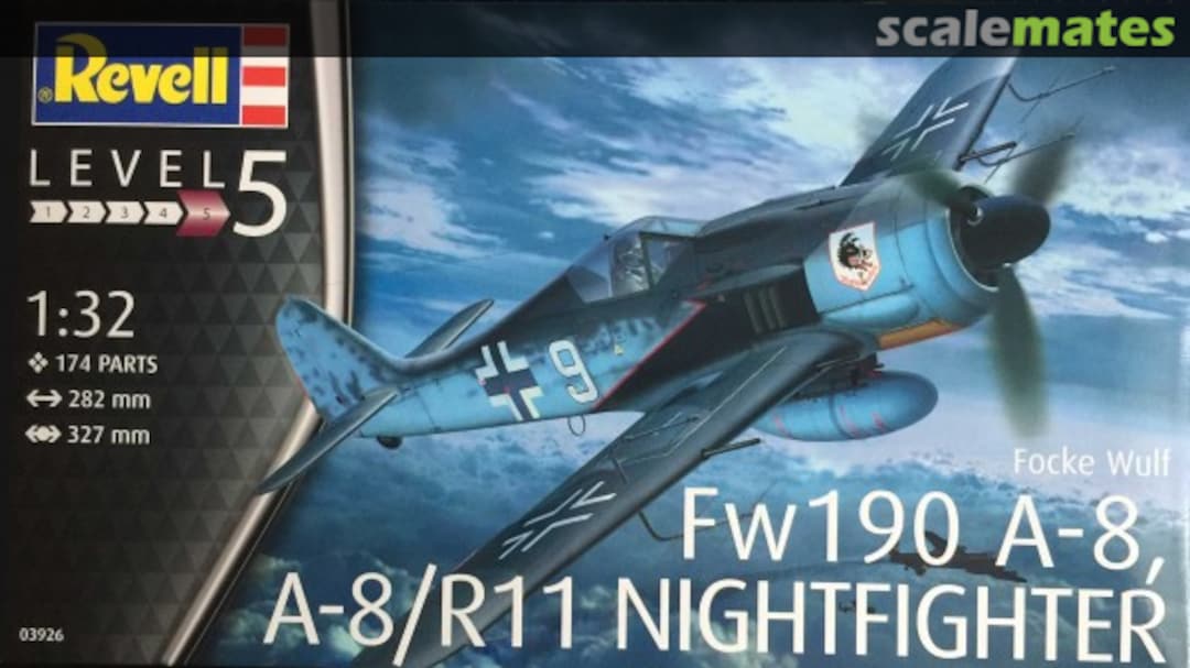 Boxart Focke Wulf Fw190 A-8, A-8/R11 Nightfighter 03926 Revell