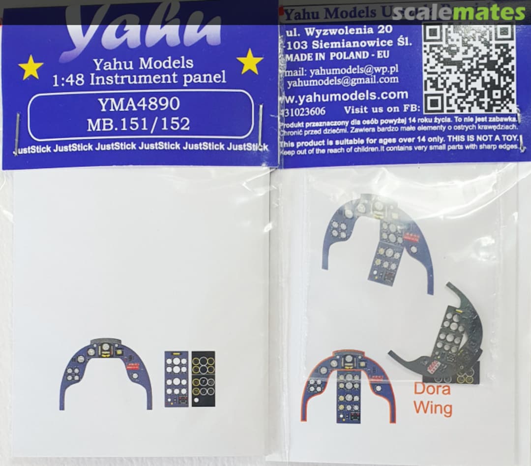 Boxart MB.151/152 Instrument panel YMA4890 Yahu Models