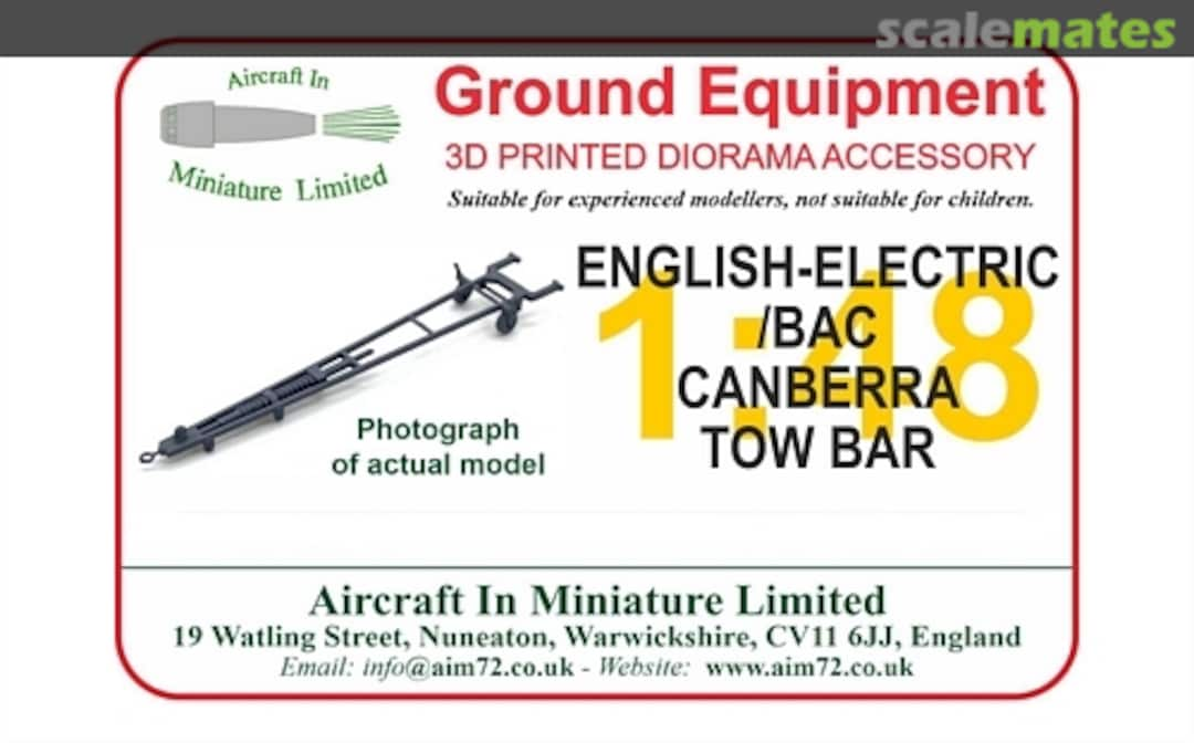 Boxart English Electric/BAC Canberra Tow Bar GE72079 Aircraft In Miniature Ltd