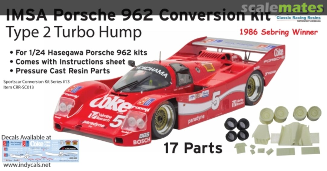 Boxart IMSA PORSCHE 962 CONVERSION KIT VER, 2 TURBO HUMP 1987 CRR-SC011 Classic Racing Resins