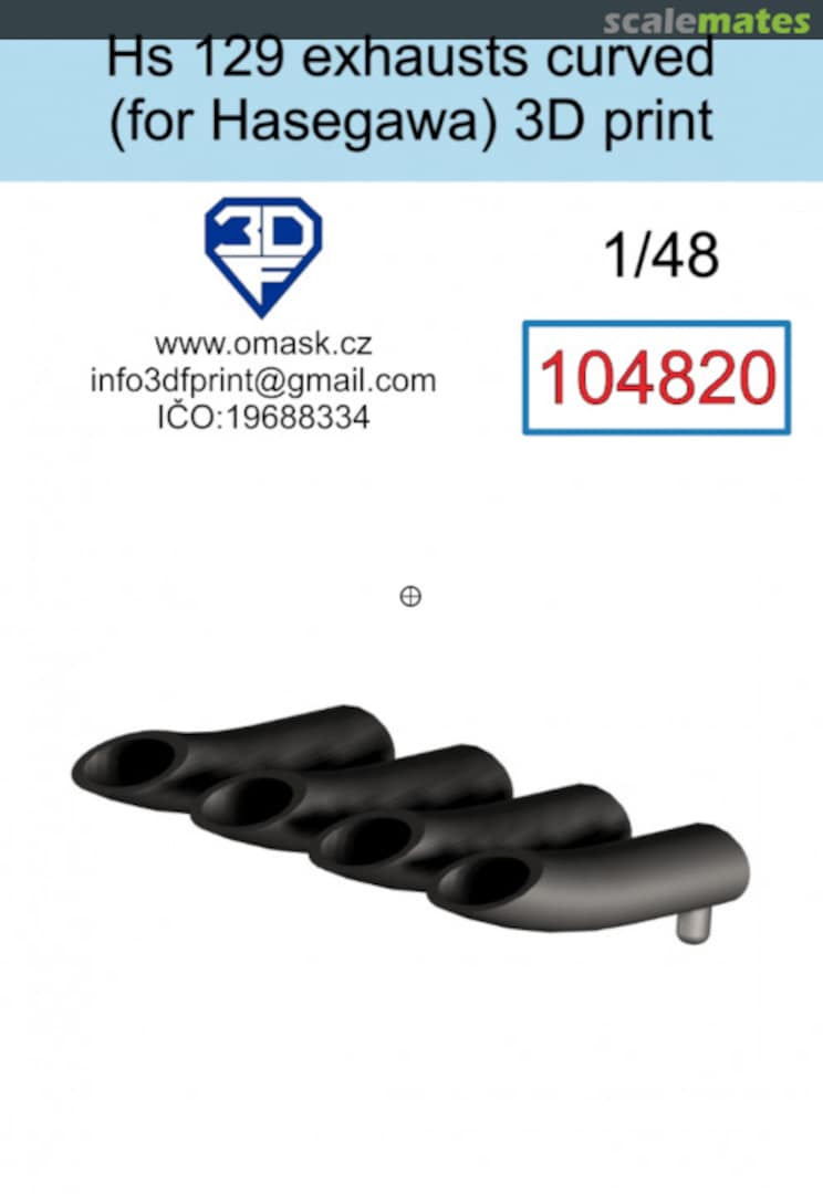 Boxart Hs 129 Exhausts curved 104820 3DF Print