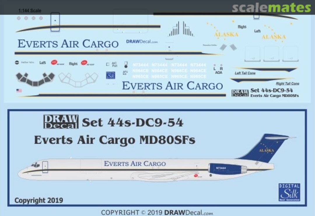 Boxart Everts Air Cargo MD80SFs 44-DC9-54 Draw Decal