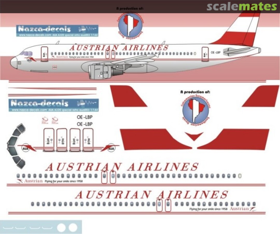 Boxart Airbus A320-214 AUA003 Nazca decals