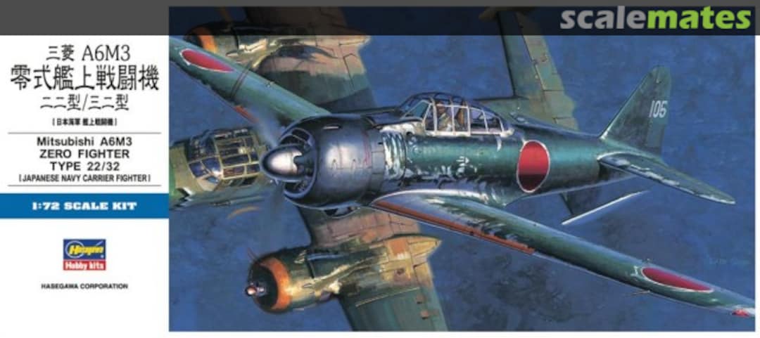 Boxart Mitsubishi A6M3 Zero Fighter Type 22/32 01456 Hasegawa