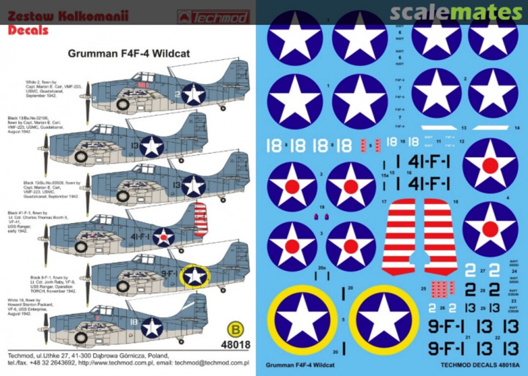 Boxart Grumman F4F-4 Wildcat 48018 Techmod