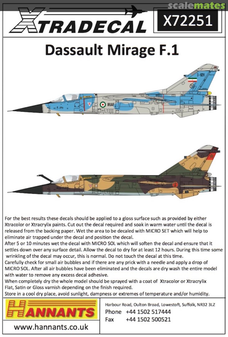 Boxart Dassault Mirage F.1C X72251 Xtradecal