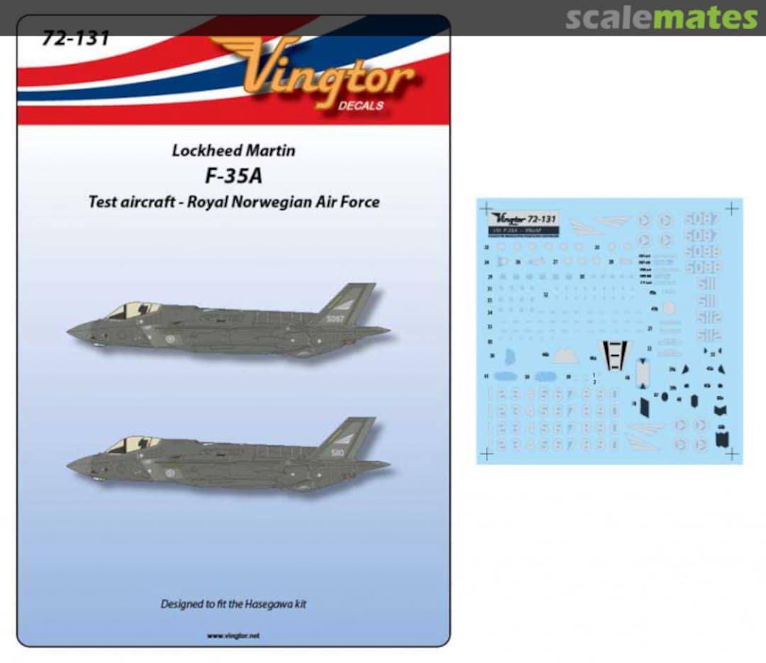 Boxart Lockheed-Martin F-35A - RNoAF 72-131 Vingtor Decals