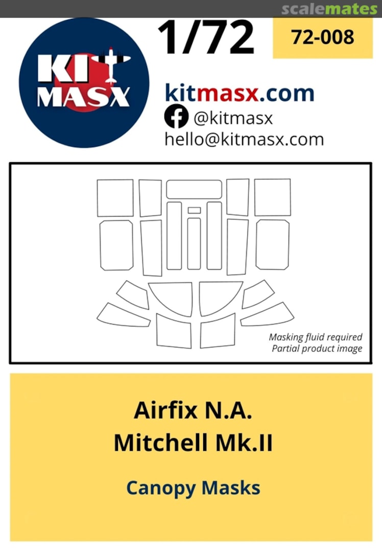 Boxart North American Mitchell Mk. II 72-008 Kit Masx