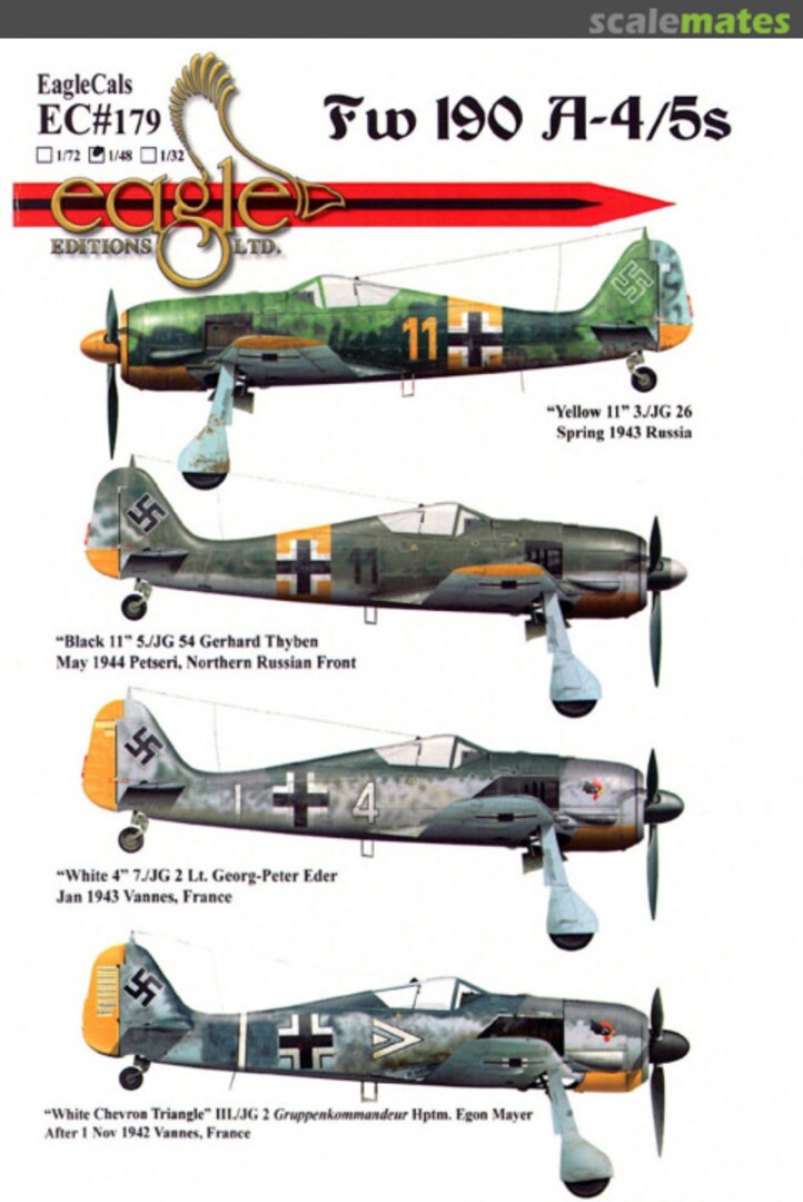 Boxart Fw 190 A-4/5s EagelCals EC48-179 Eagle Editions