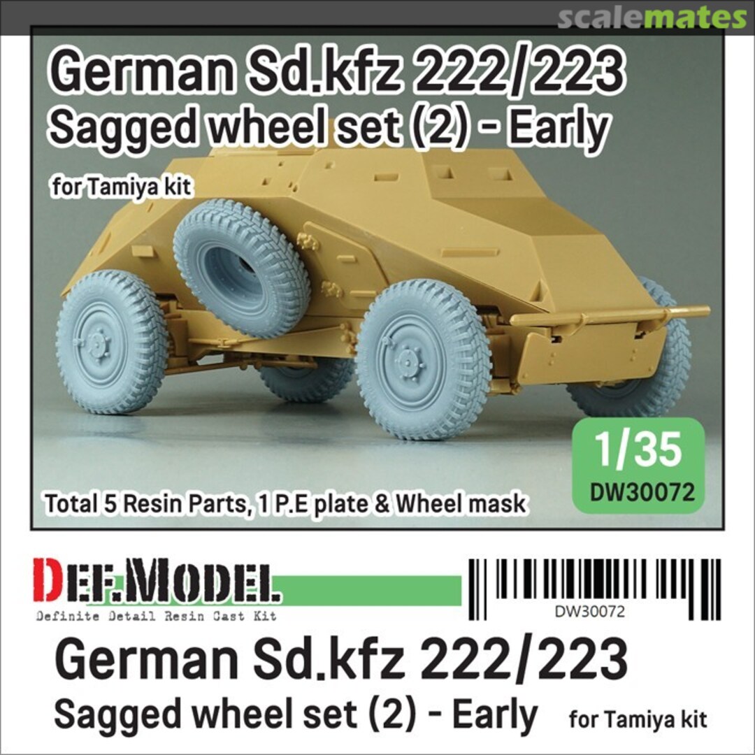 Boxart Sd.kfz 222/223 Sagged wheel set (2) DW30072 Def.Model