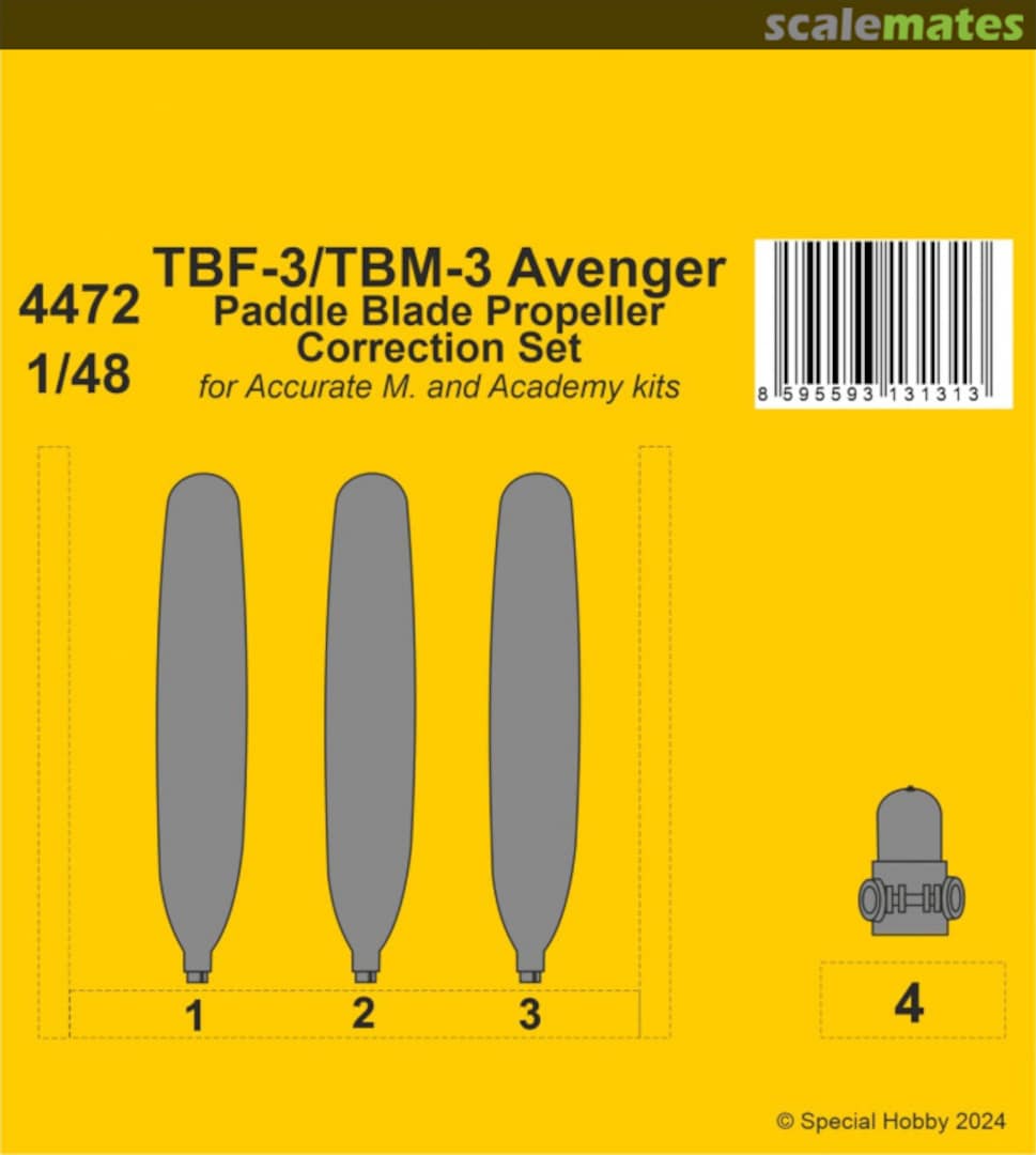 Boxart TBF-3/TBM-3 Avenger Paddle Blade Propeller 4472 Special Hobby