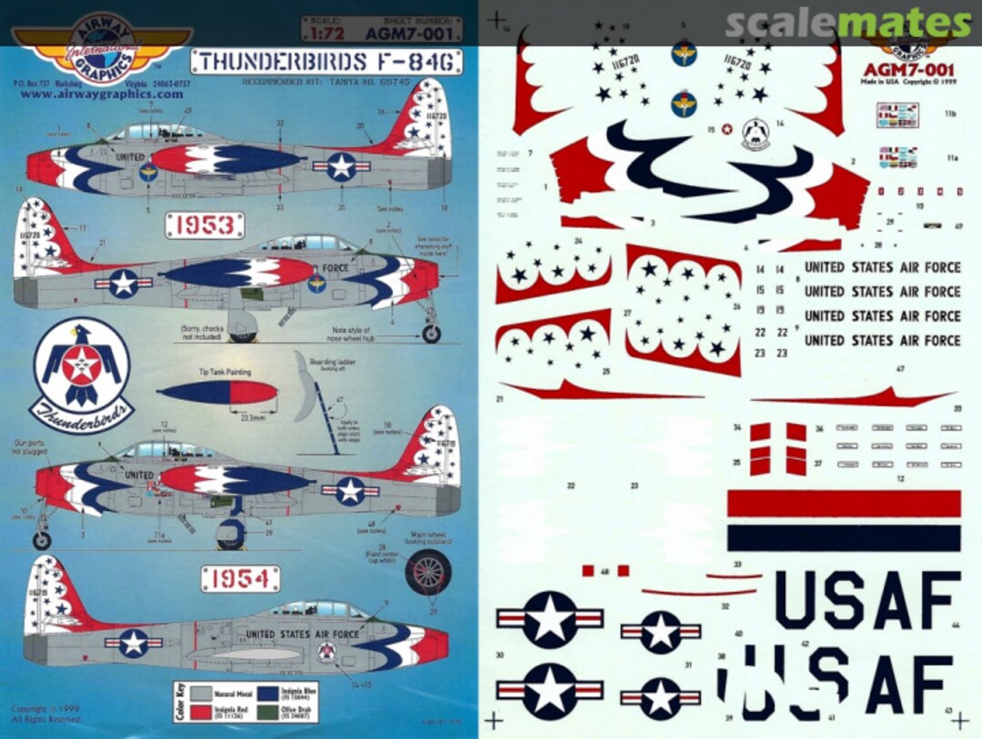 Boxart Thunderbirds F-84G AGM7-001 Airway Graphics