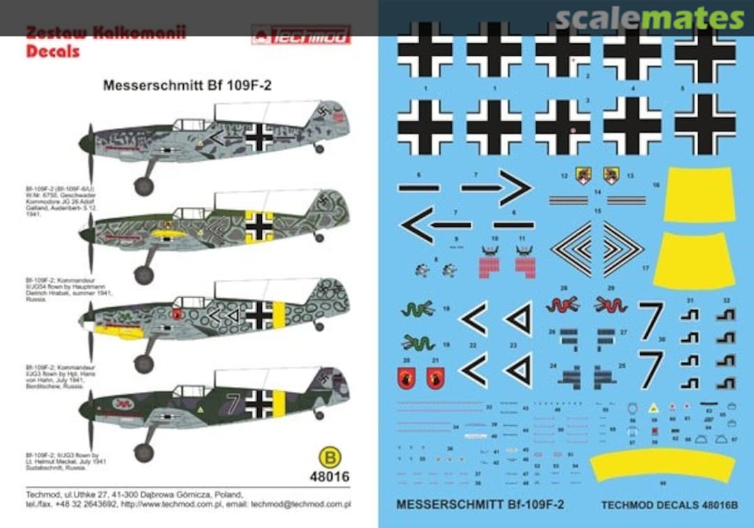 Boxart Messerschmitt Bf 109F-2 48016 Techmod