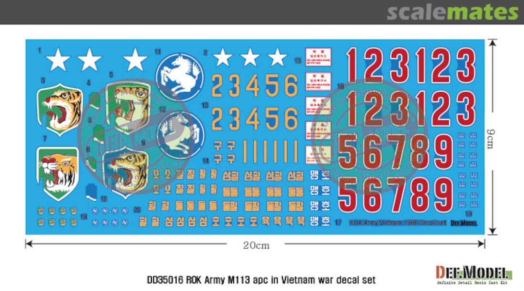 Contents ROK Army M113 in Vietnam Decal set DD35016 Def.Model