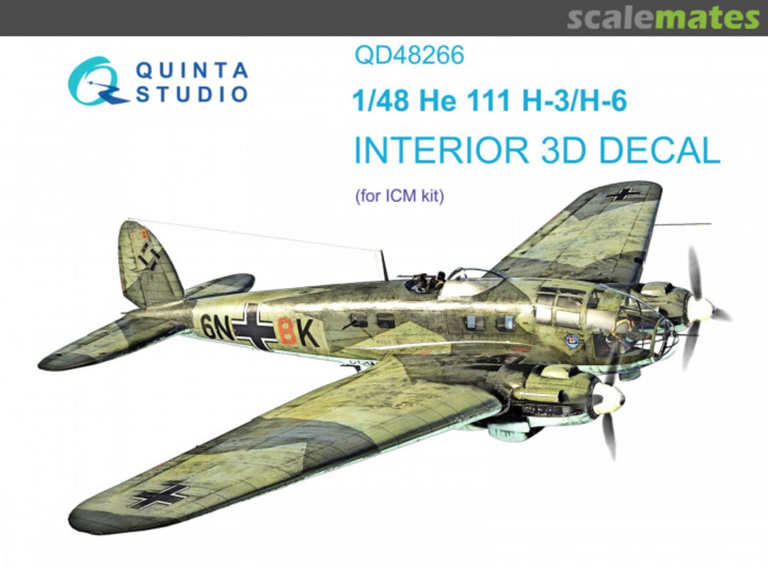 Boxart He 111H-3/H-6 interior 3D decals QD48266 Quinta Studio