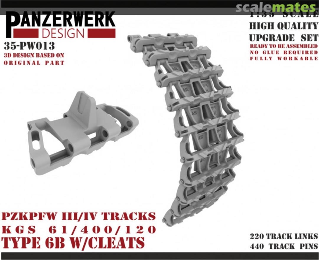 Boxart Panzer III/IV Type 6B Tracks w/cleats 35PW-013 Panzerwerk design