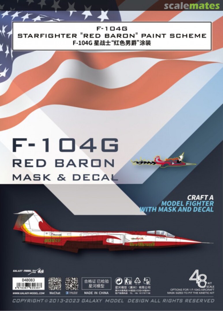 Boxart F-104G Red Baron Mask & Decal D48083 Galaxy Model