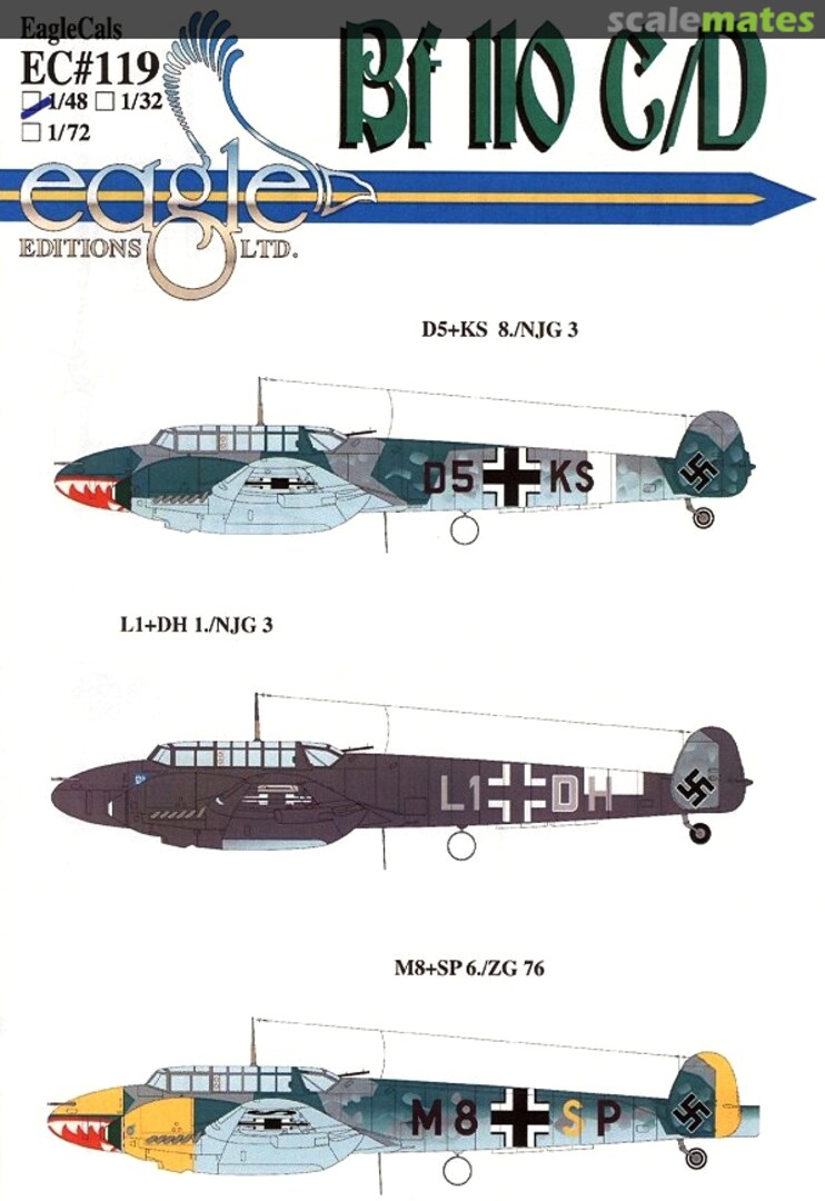 Boxart Bf 110 C/D EagleCals EC48-119 Eagle Editions