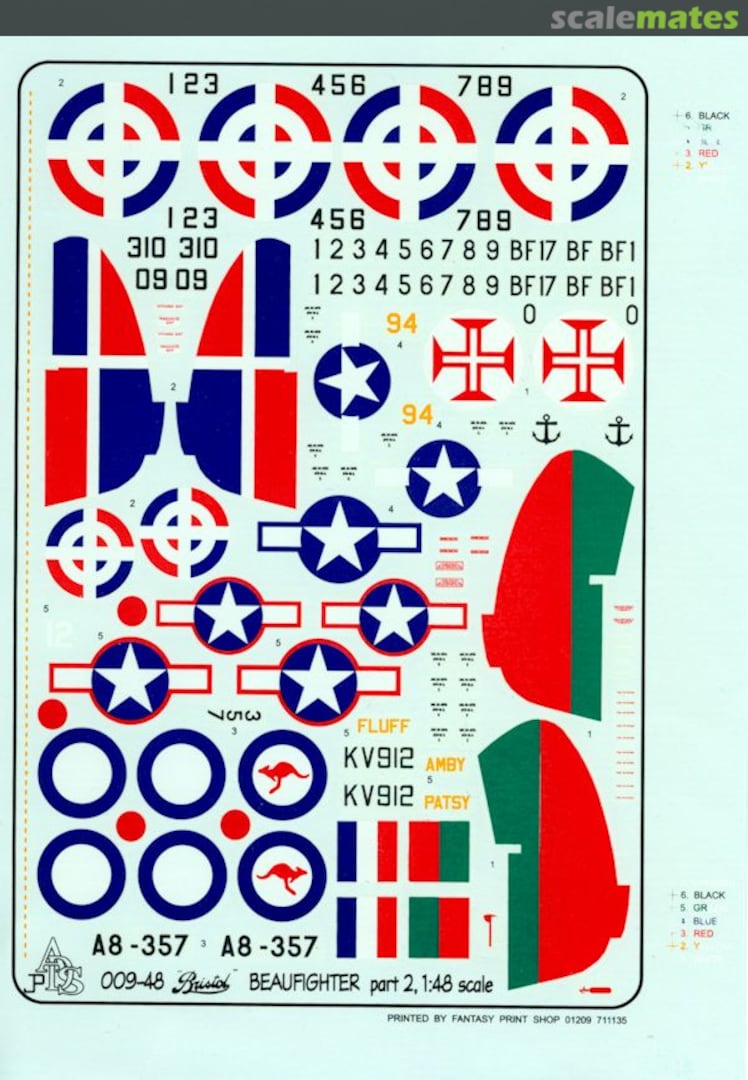 Boxart Bristol Beaufighter Part 2 ADS 009-48 ADS Decals