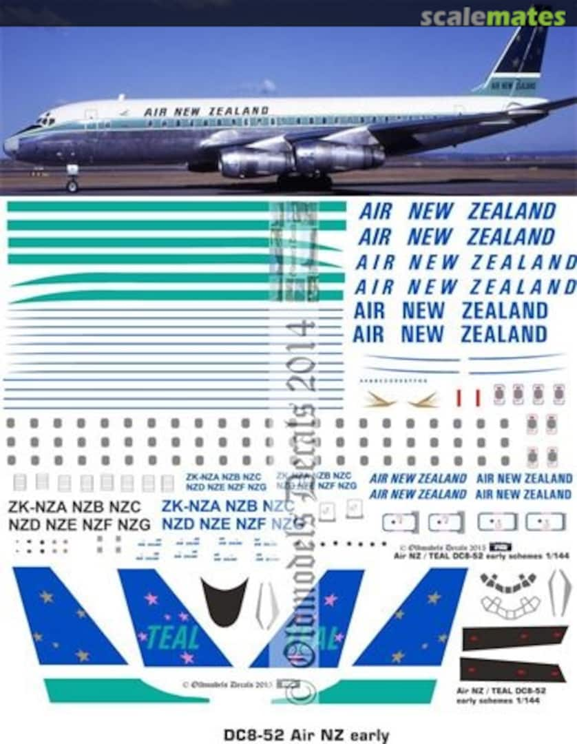 Boxart Air NZ DC8-52 early schemes OMD0135 Oldmodels Decals