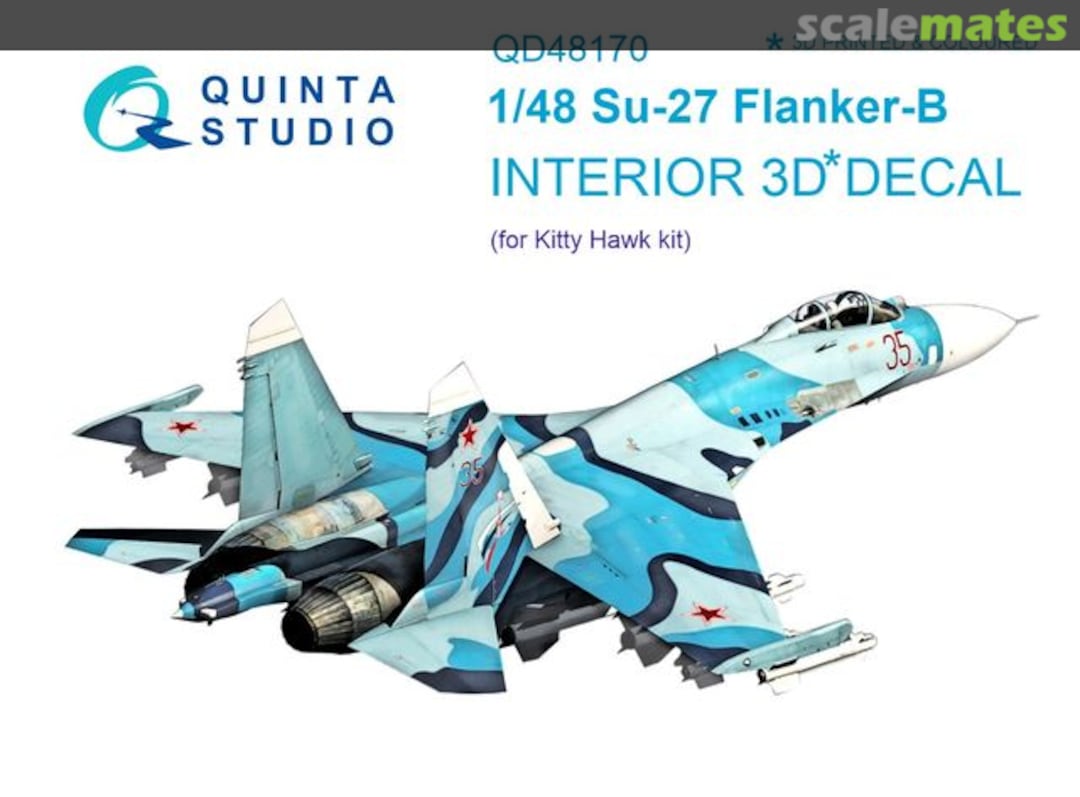 Boxart Su-27 Flanker B interior 3D decals QD48170 Quinta Studio