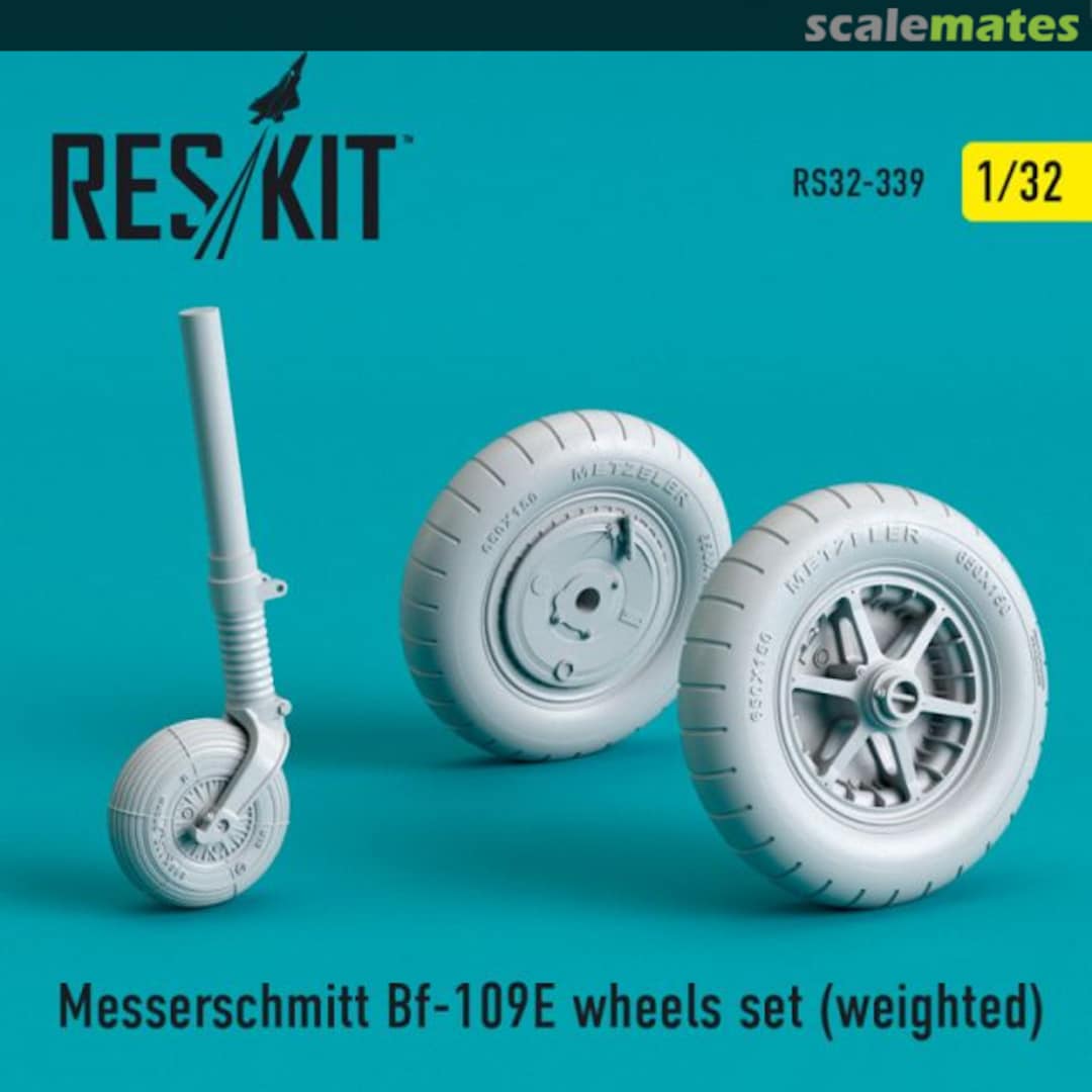 Boxart Messerschmitt Bf-109E wheels set (weighted) RS32-0339 ResKit