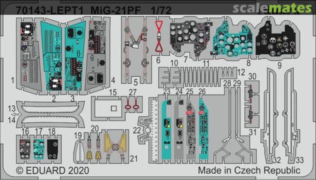 Boxart MiG-21PF PE-set 70143-LEPT1 Eduard