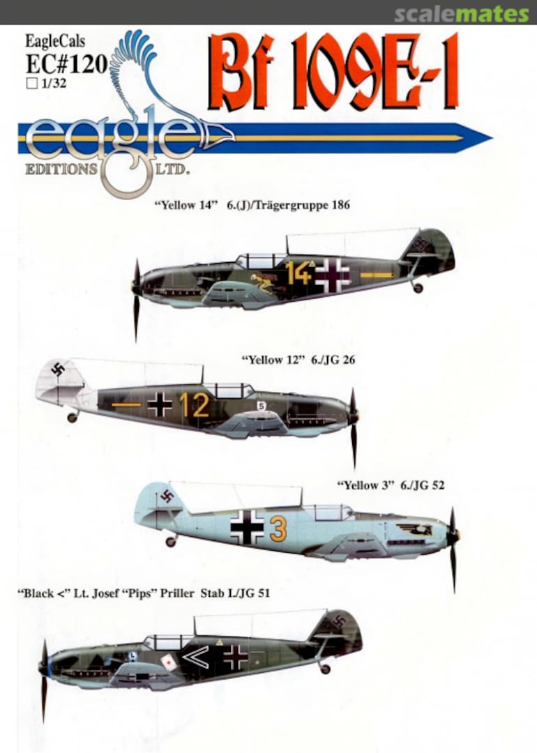 Boxart Bf 109E-1 EagleCals EC32-120 Eagle Editions