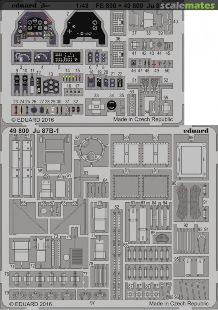 Boxart Junkers Ju 87B-1 - Interior and Exterior PE Set 49800 Eduard