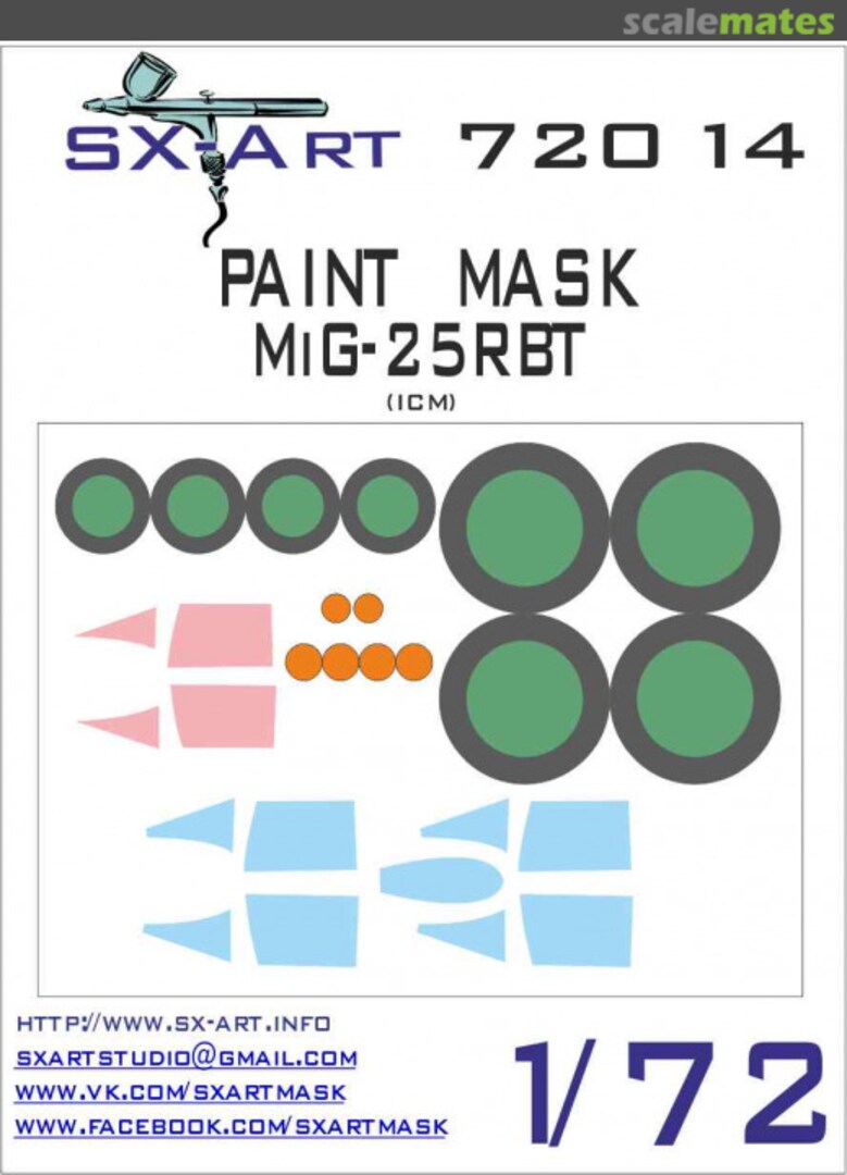 Boxart Paint mask MiG-25RBT 72014 SX-Art