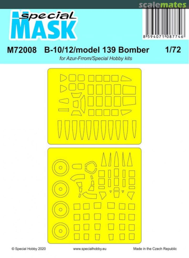 Boxart B-10/12/model 139 Bomber M72008 Special Mask