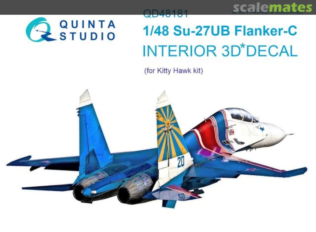 Boxart Su-27UB Flanker-C interior 3D decals QD48181 Quinta Studio