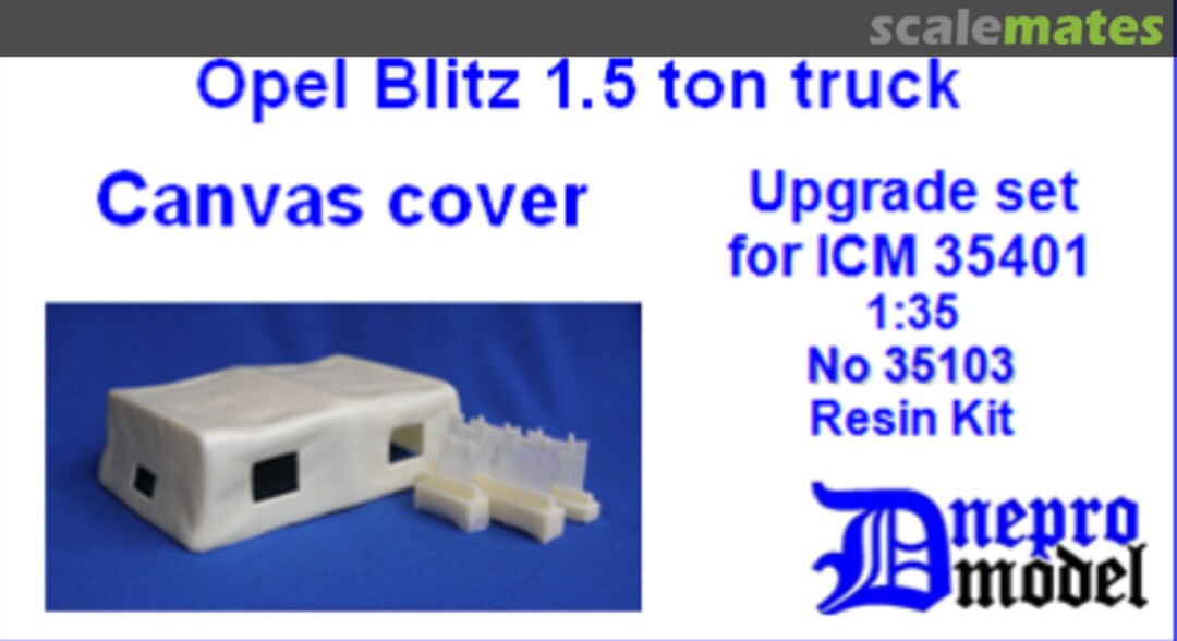 Boxart Opel Blitz 1.5 ton truck Canvas cover 35103 Dnepro Model