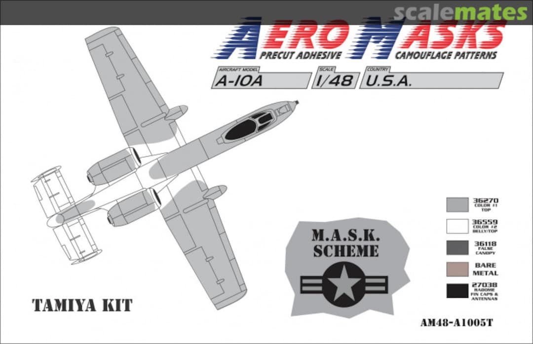 Boxart A-10A USA M.A.S.K. Scheme AM48-A1005T AeroMasks