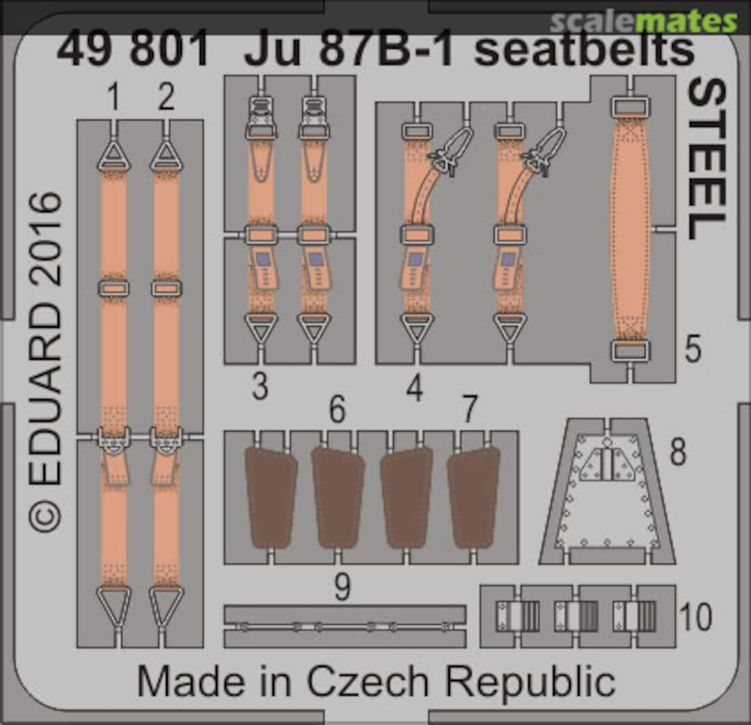 Boxart Ju 87B-1 - Seatbelts (Steel) 49801 Eduard