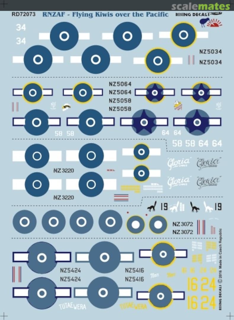 Boxart Flying Kiwis Over The Pacific RD72073 Rising Decals