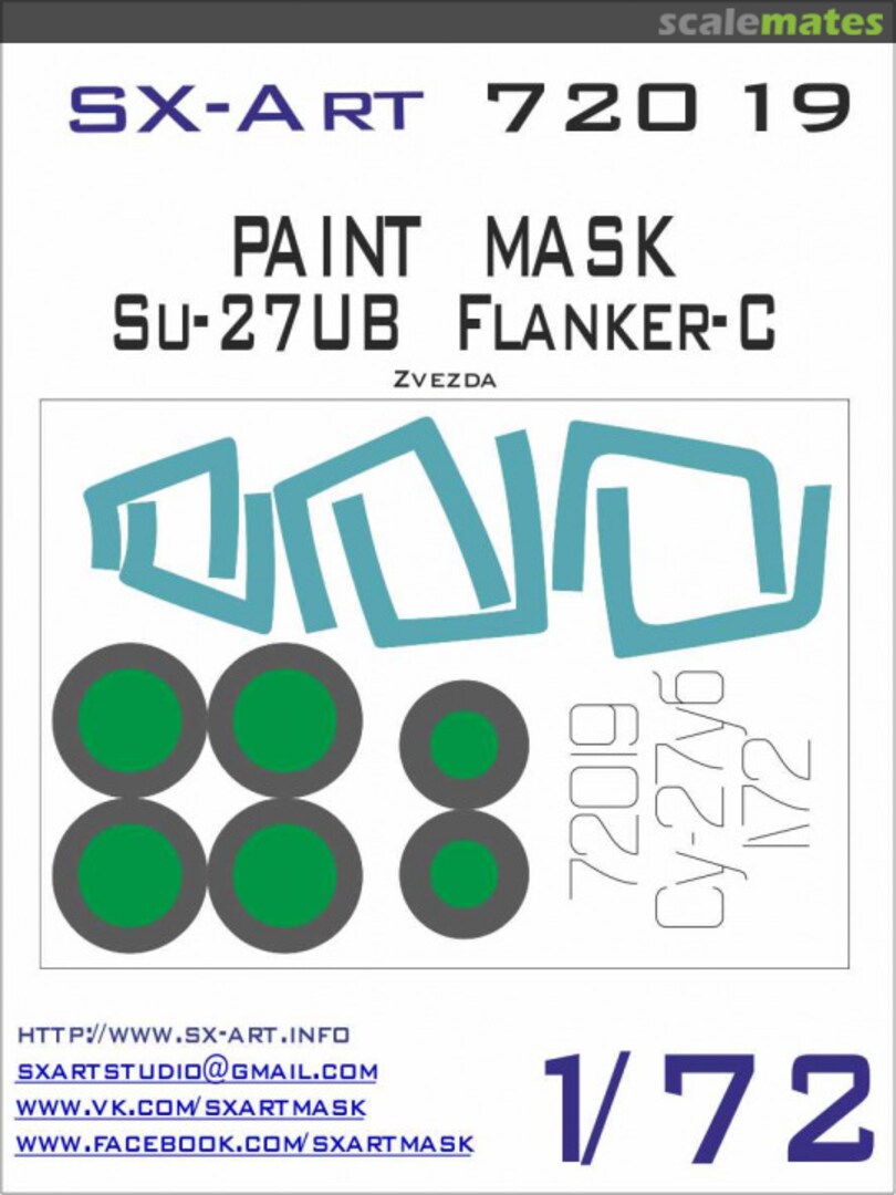 Boxart Paint mask Su-27UB 72019 SX-Art