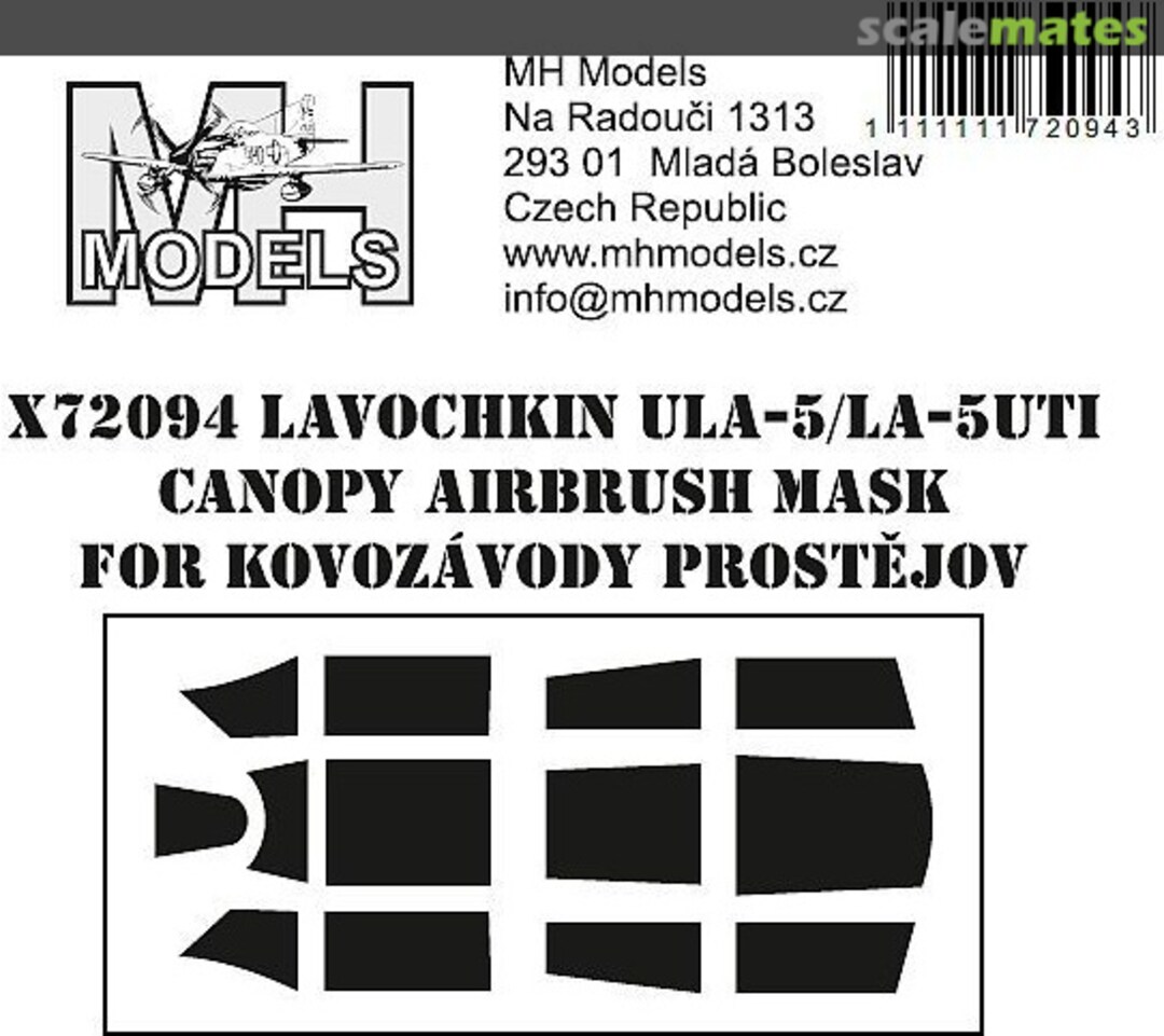 Boxart Lavochkin ULa-5 / LA-5UTI Canopy Airbrush Mask X72094 MH Models