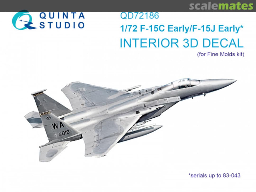 Boxart F-15C Early/F-15J Early* interior 3D decals QD72186 Quinta Studio