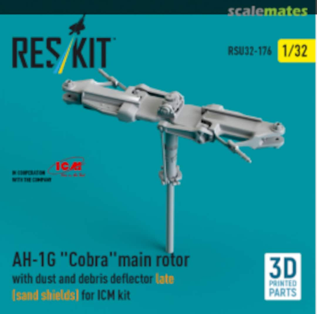 Boxart AH-1G ``Cobra`` main rotor with dust and debris deflector (sand shields) late version (3D Printed) RSU32-0176 ResKit