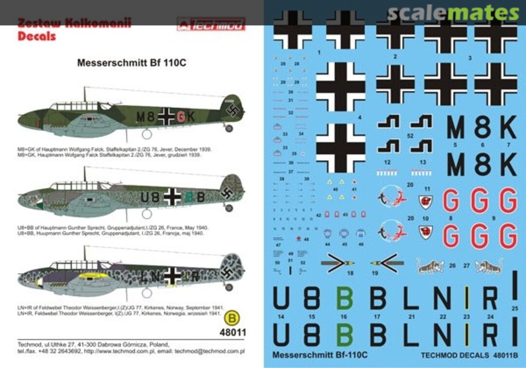 Boxart Messerschmitt Bf 110C 48011 Techmod