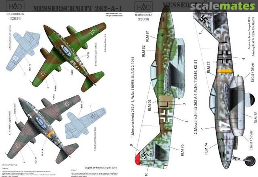 Boxart Me 262 A-1 32036 HADmodels 