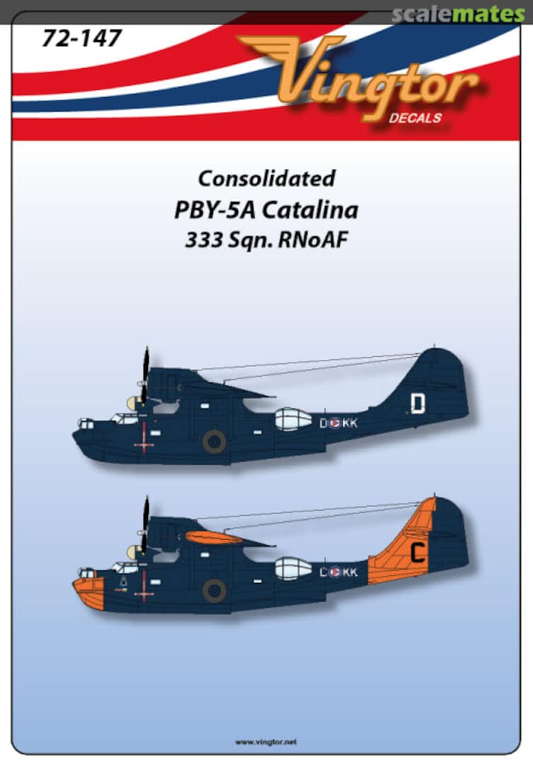 Boxart Consolidated PBY-5A Catalina 333 Sqn. RNoAF 72-147 Vingtor Decals