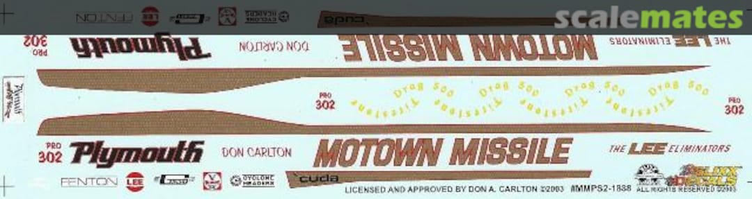 Boxart Motown Missle MMPS2-1888 Slixx Decals